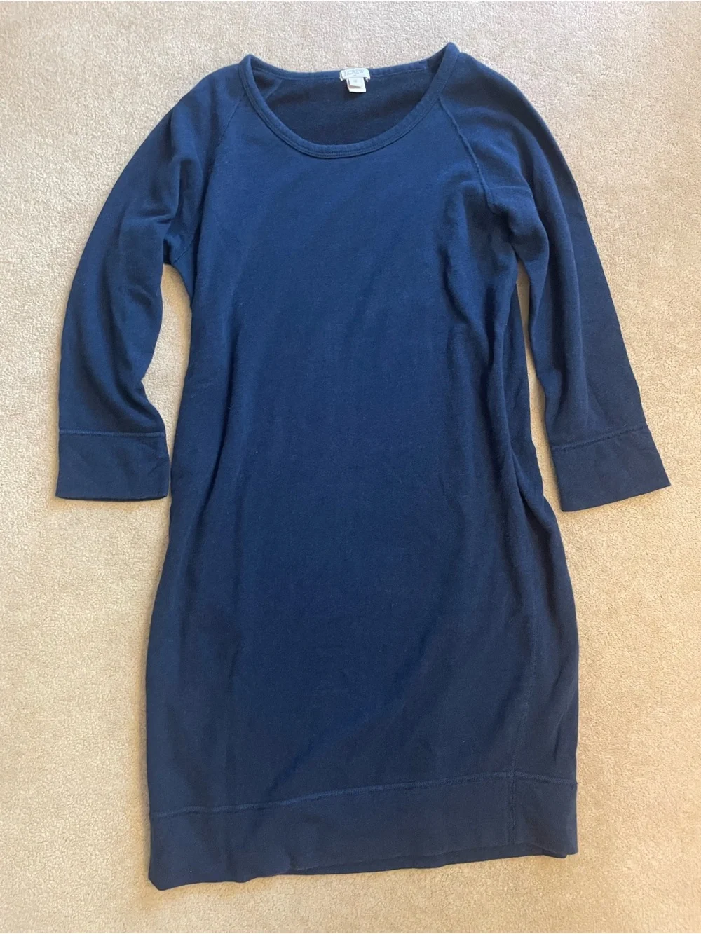 J. Crew Navy Blue Scoop-Neck Long Sleeve Dress